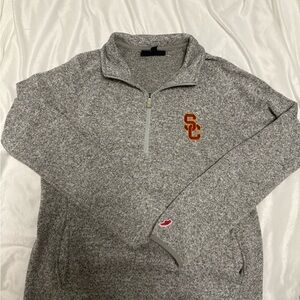 VINTAGE League Gray SC Fleece Quarter-Zip Sweater
